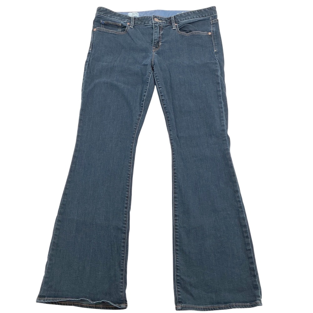 Gap 1969 Flare Jeans Womens 32/14r Dark Wash Curvy Mid Rise Y2K Boho Denim